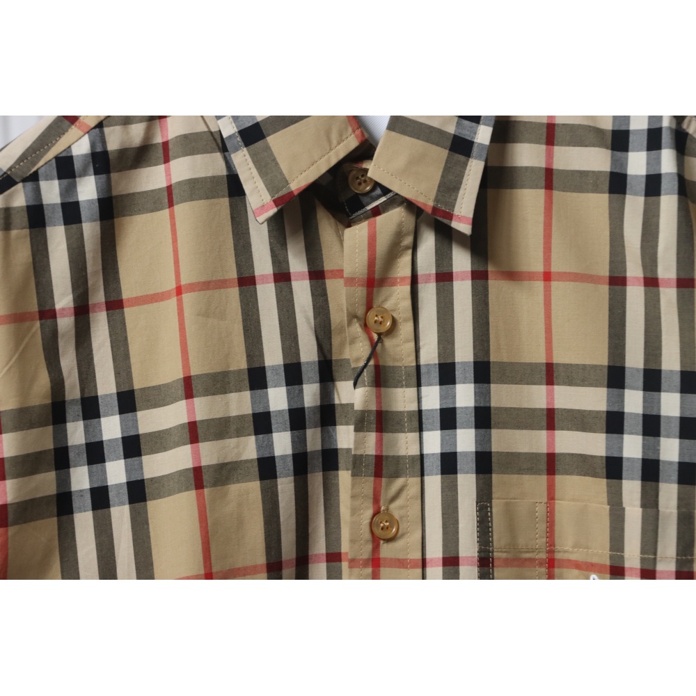 EM Sneakers Burberry Classic Fit Zebra Appliqué Check Cotton Long Sleeve Shirt Beige
