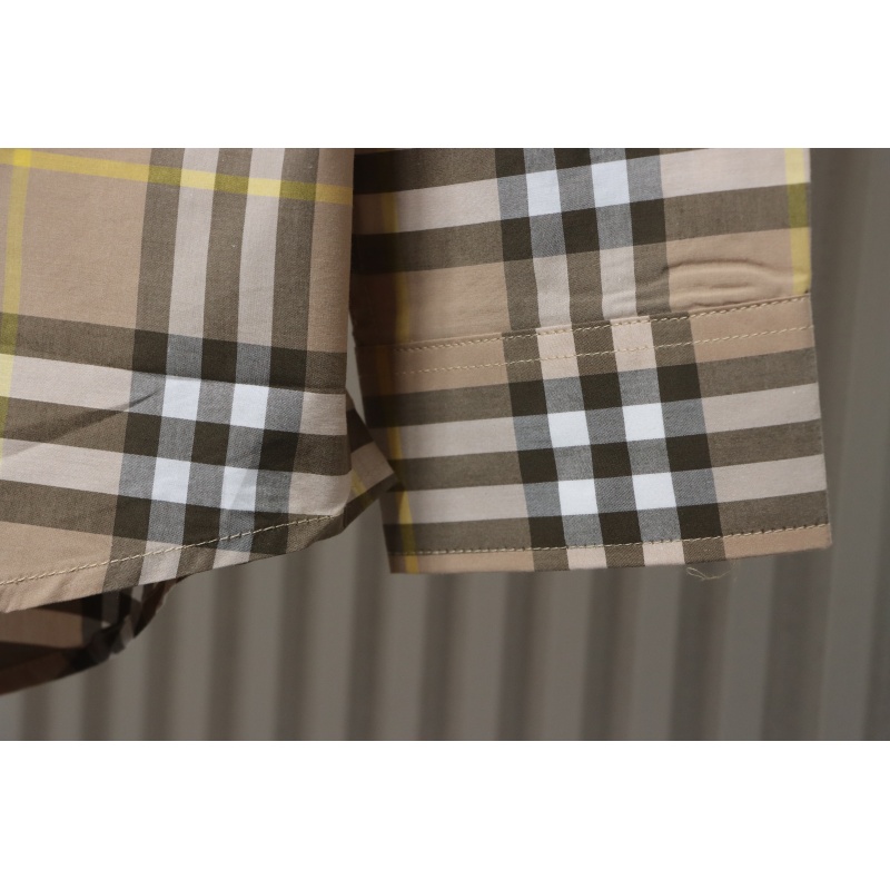 EM Sneakers Burberry Tartan Motif Cotton Long Sleeve Shirt Beige