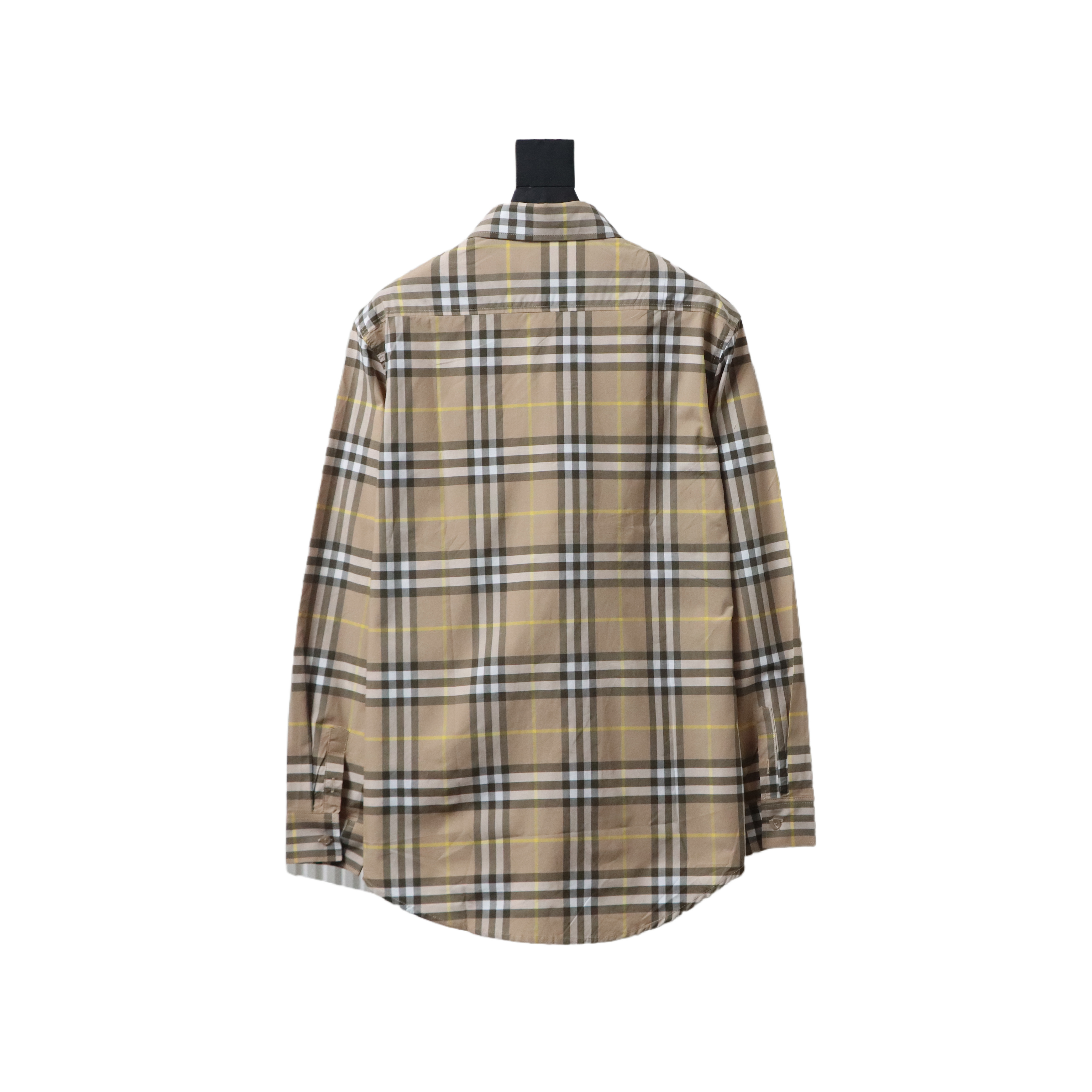 EM Sneakers Burberry Tartan Motif Cotton Long Sleeve Shirt Beige