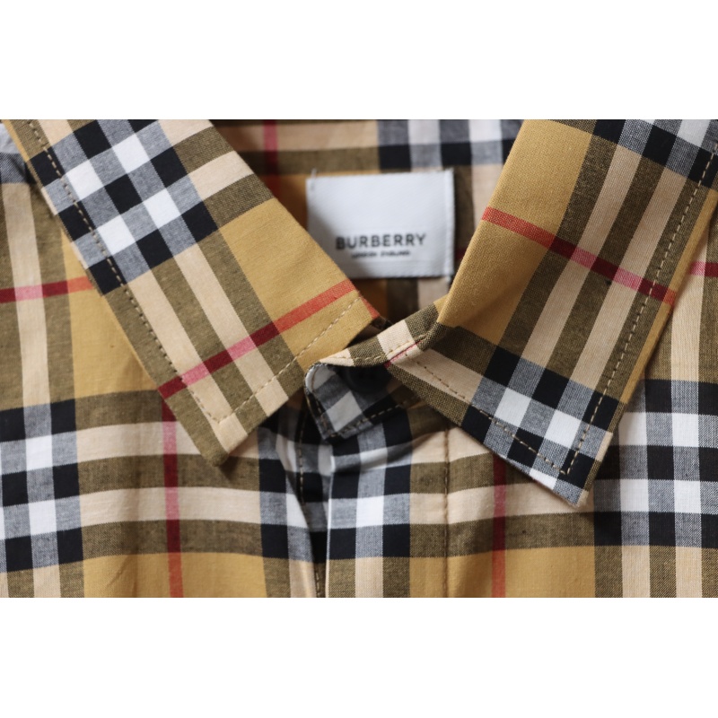 EM Sneakers Burberry Tartan Motif Cotton Long Sleeve Shirt Neon Rainbow Stripes