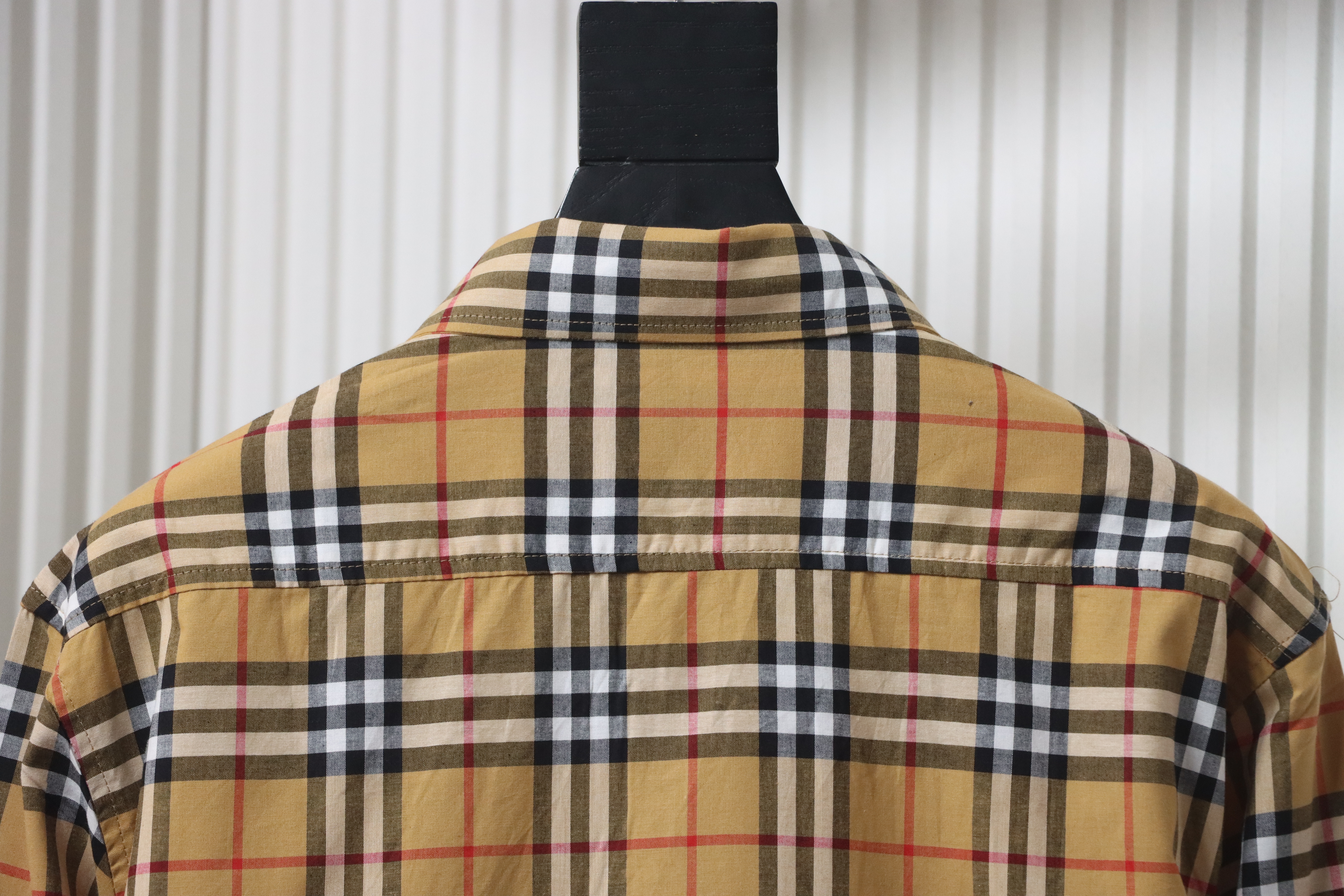 EM Sneakers Burberry Tartan Motif Cotton Long Sleeve Shirt Neon Rainbow Stripes