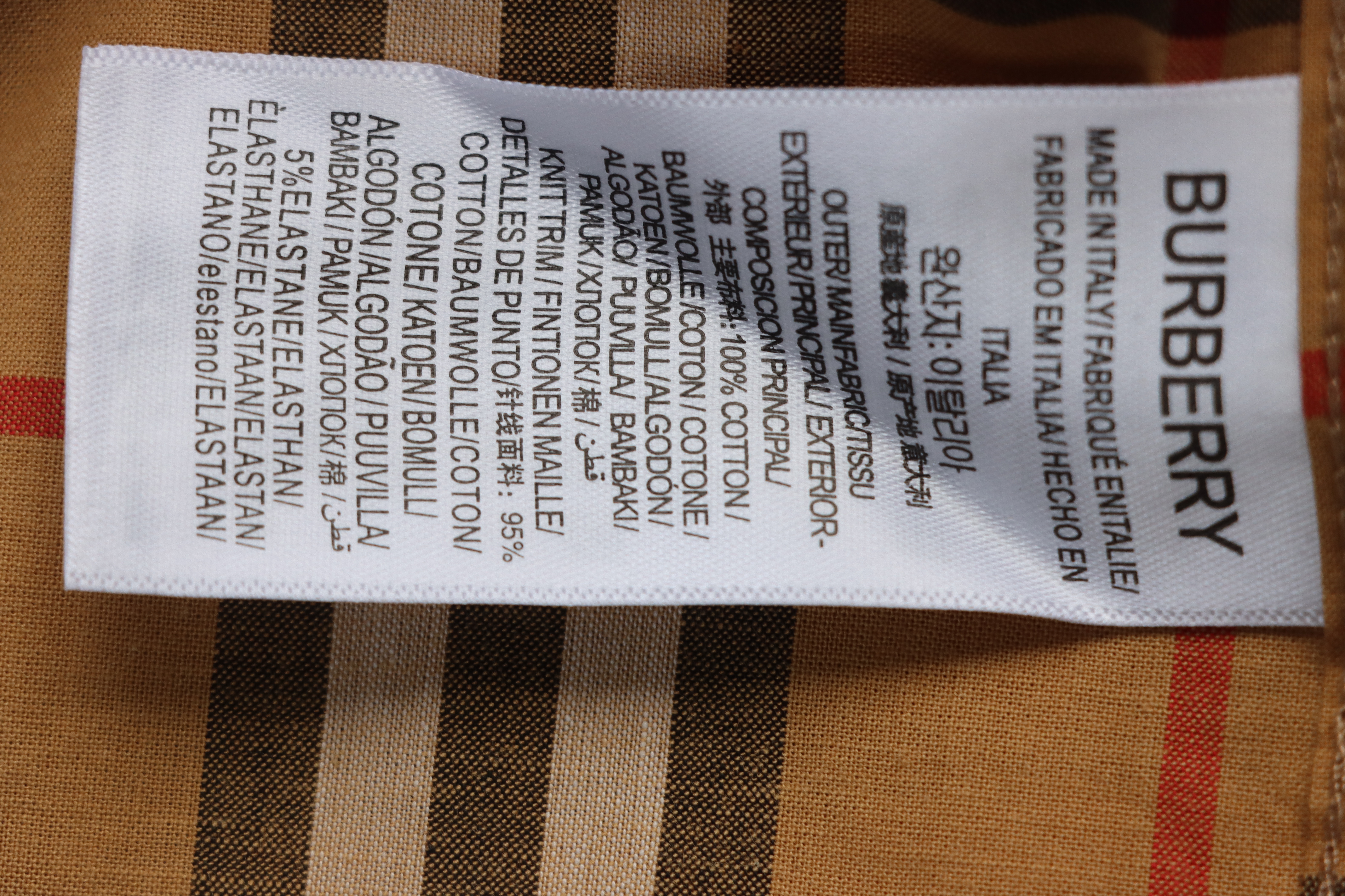 EM Sneakers Burberry Tartan Motif Cotton Long Sleeve Shirt Neon Rainbow Stripes