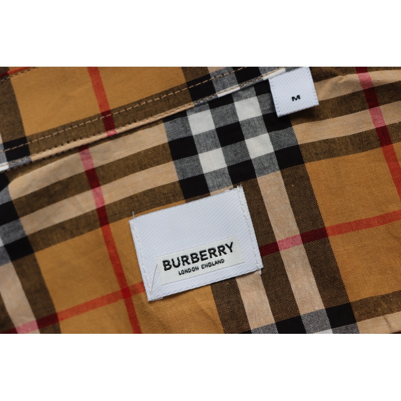 EM Sneakers Burberry Tartan Motif Cotton Long Sleeve Shirt Neon Rainbow Stripes