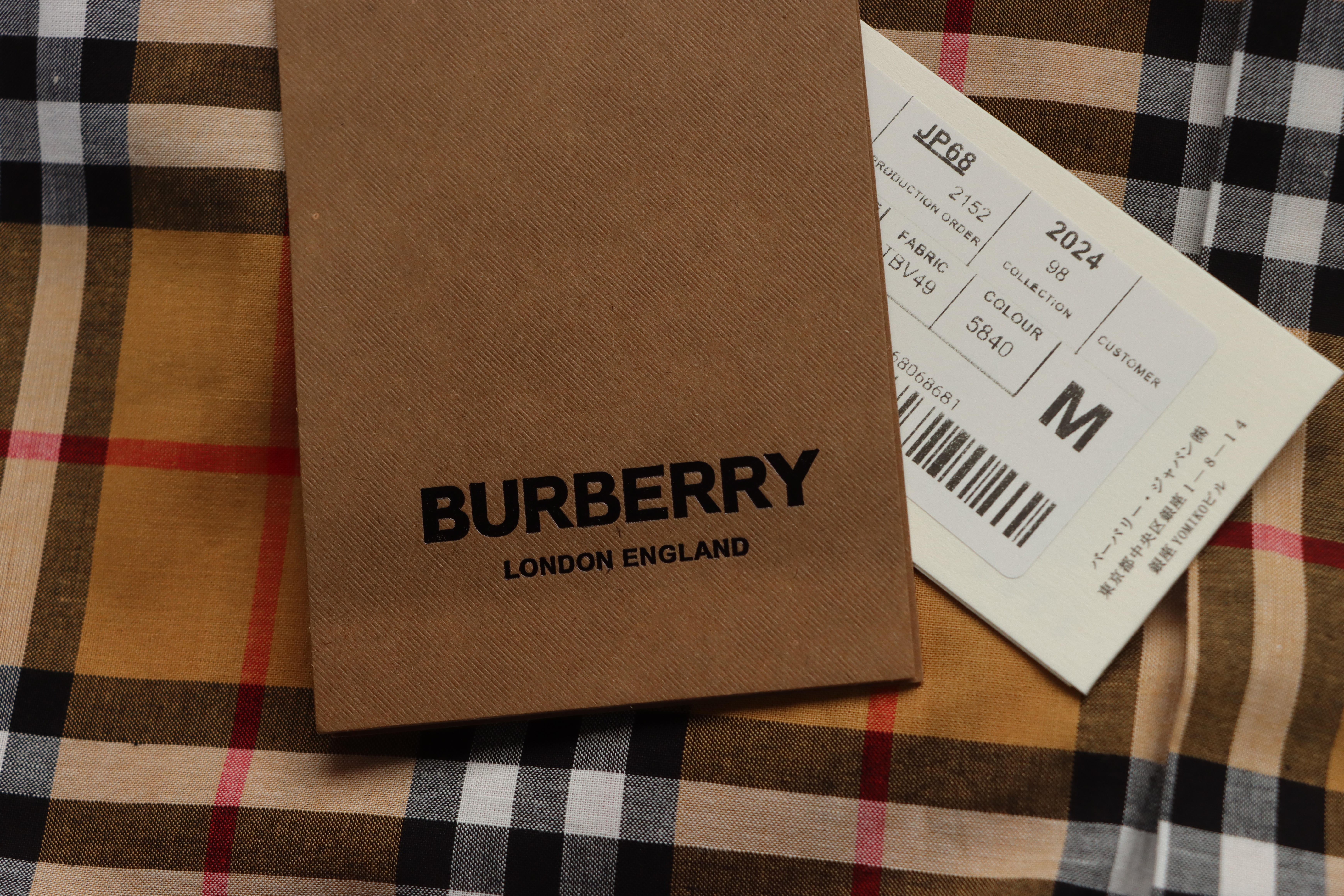 EM Sneakers Burberry Tartan Motif Cotton Long Sleeve Shirt Neon Rainbow Stripes