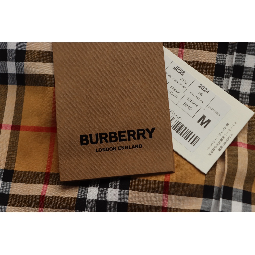 EM Sneakers Burberry Tartan Motif Cotton Long Sleeve Shirt Neon Rainbow Stripes
