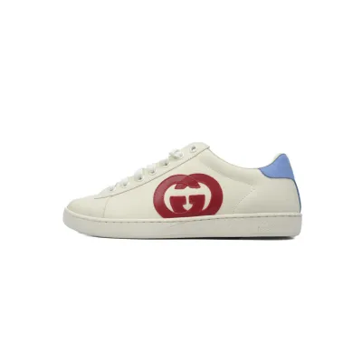 EM Sneakers Gucci Ace Perforated Interlocking G White Red Blue 01