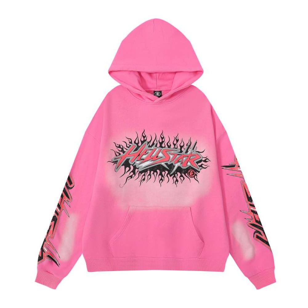 EM Sneakers Hellstar Grey Future Flame Hoodie & Sweatpant Sets Pink