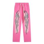 EM Sneakers Hellstar Grey Future Flame Hoodie & Sweatpant Sets Pink