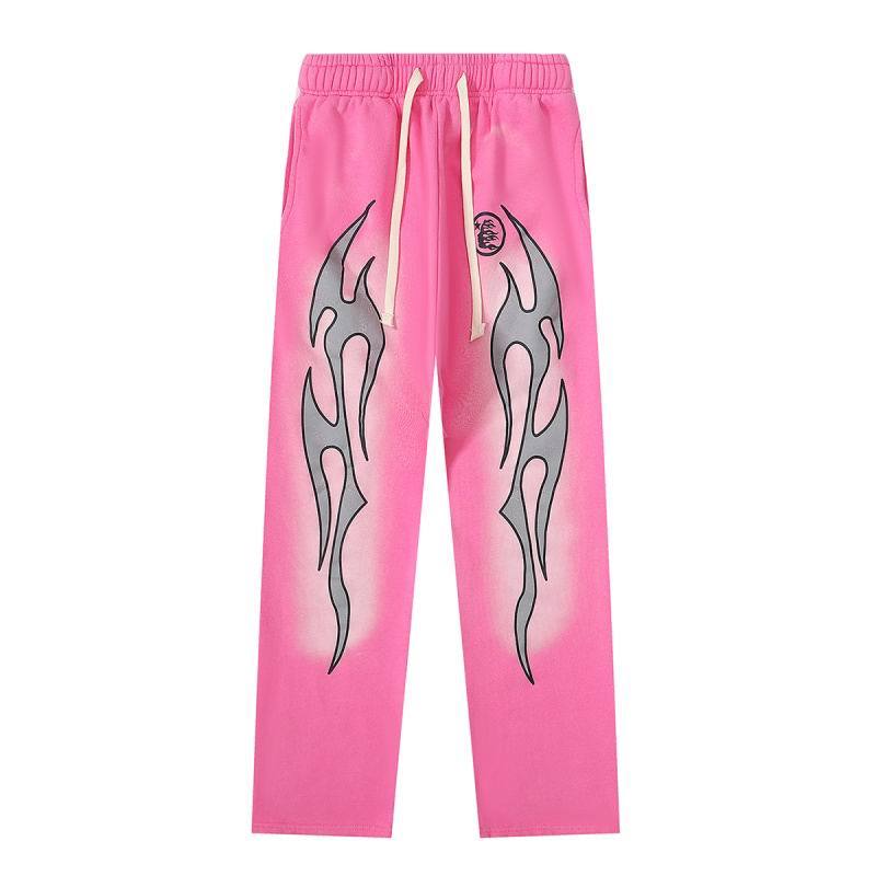EM Sneakers Hellstar Grey Future Flame Hoodie & Sweatpant Sets Pink