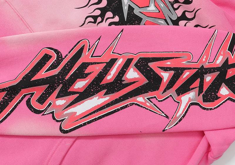 EM Sneakers Hellstar Grey Future Flame Hoodie & Sweatpant Sets Pink