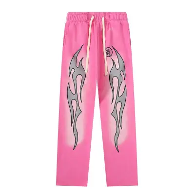 EM Sneakers Hellstar Grey Future Flame Sweatpants Pink 01