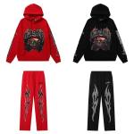 EM Sneakers Hellstar Hoodie & Sweatpant Sets 2232 Black/Red