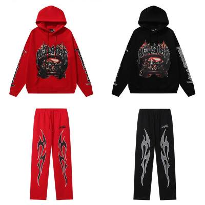 EM Sneakers Hellstar Hoodie & Sweatpant Sets 2232 Black/Red 01
