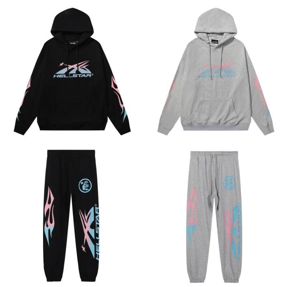 EM Sneakers Hellstar Hoodie & Sweatpant Sets 2331 Black/Gray