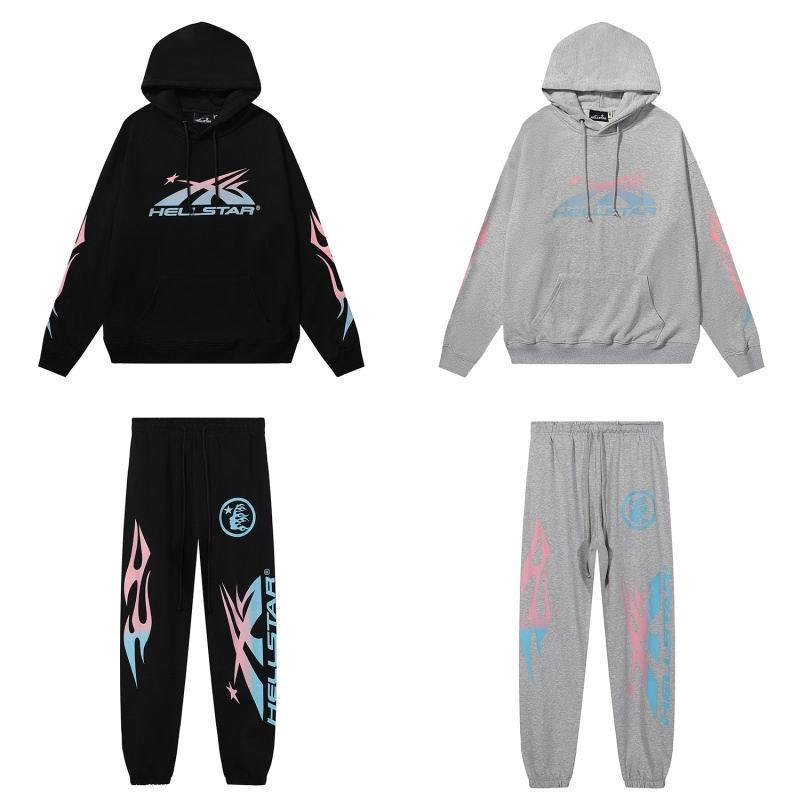 EM Sneakers Hellstar Hoodie & Sweatpant Sets 2331 Black/Gray