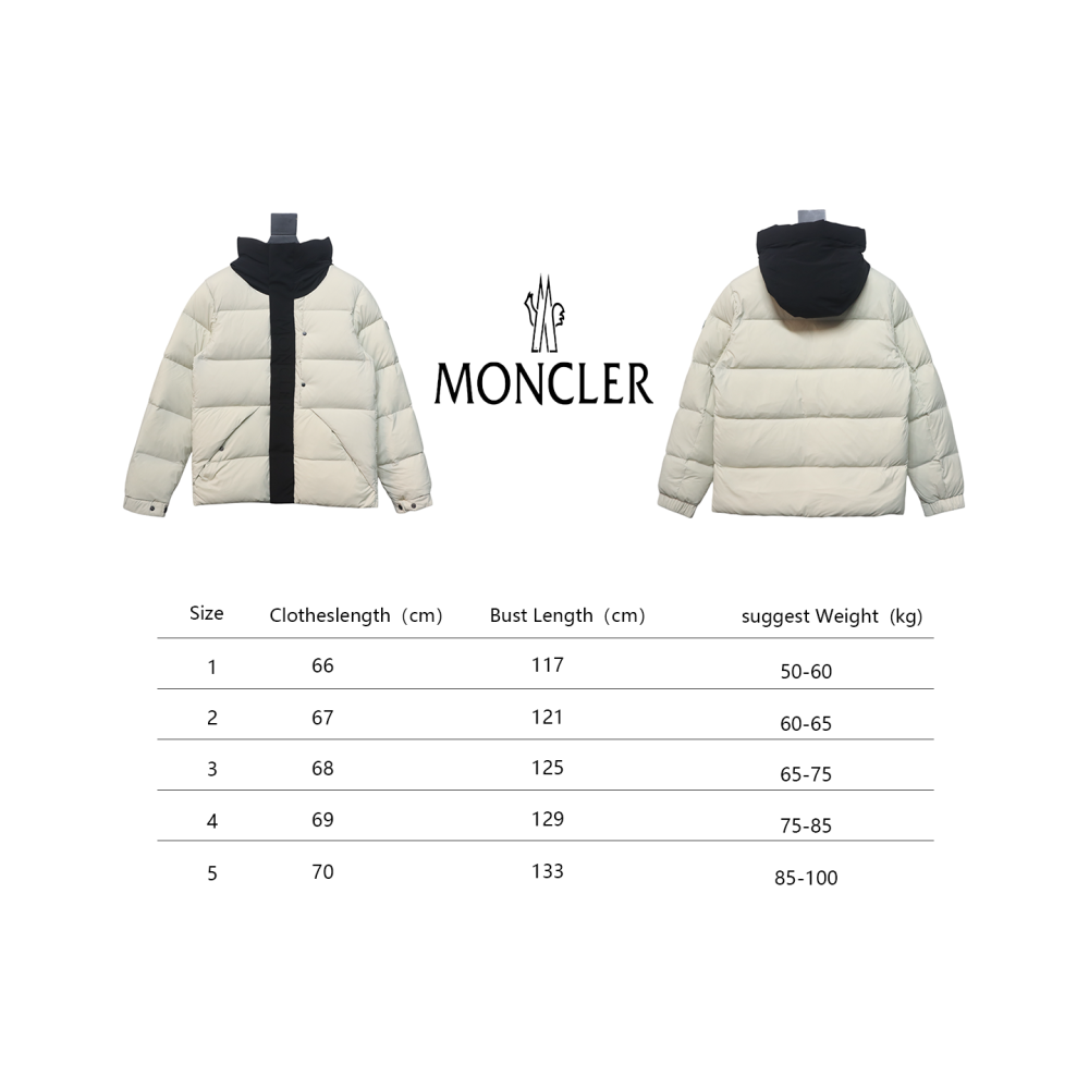 EM Sneakers Moncler Black and White Madeira Hooded Short Down Jacket