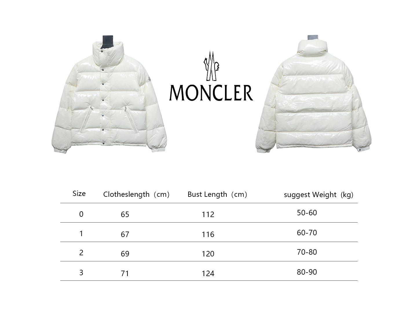 EM Sneakers Moncler Glossy Down Jacket White