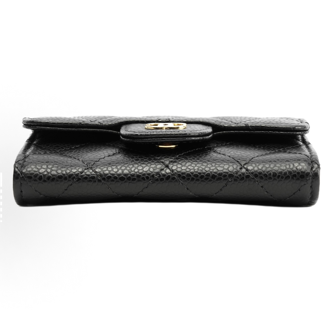 EM Sneakers Chanel Classic Card Holder Quilted Caviar Gold-tone Black