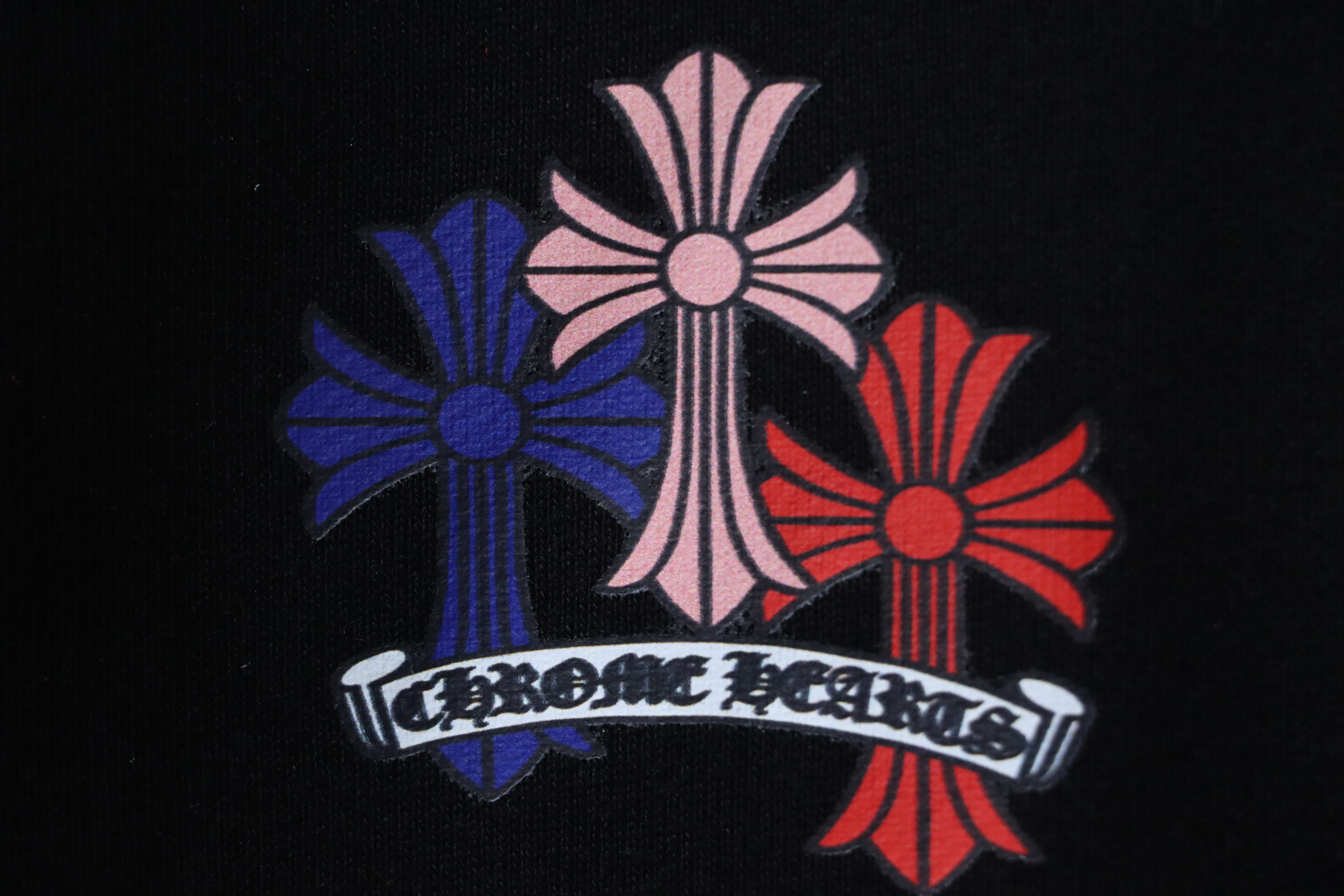 EM Sneakers Chrome Hearts 25FW Colorful Cross Print Zip-Up Hoodie Black