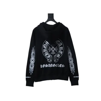 EM Sneakers Chrome Hearts 25FW Sanskrit Cuff Print Zip-Up Hoodie Black 02