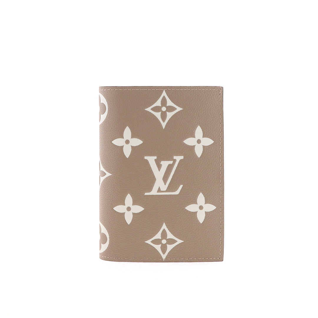 EM Sneakers Louis Vuitton LV Passport Cover Monogram Empreinte Leather Tourterelle Gray