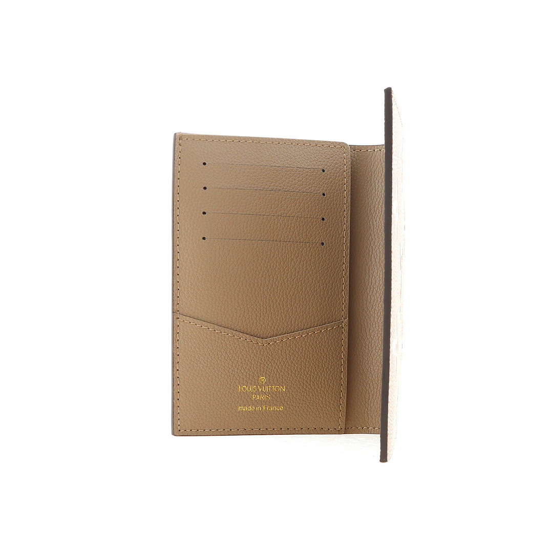 EM Sneakers Louis Vuitton LV Passport Cover Monogram Empreinte Leather Tourterelle Gray