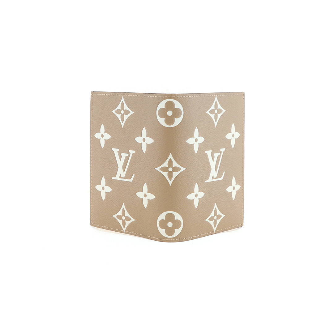 EM Sneakers Louis Vuitton LV Passport Cover Monogram Empreinte Leather Tourterelle Gray