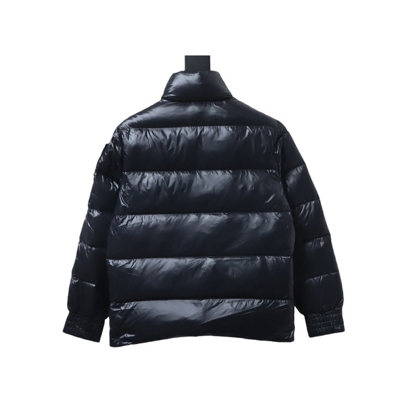 EM Sneakers Moose Knuckles Gold Scissors Stand Collar Large Plaid Black Down Jacket