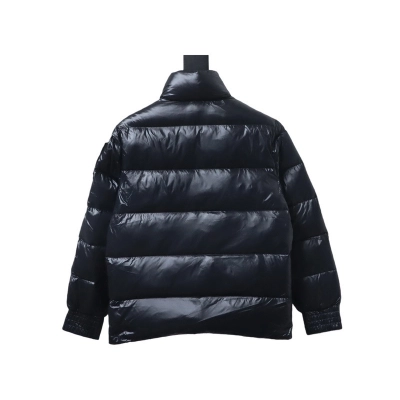 EM Sneakers Moose Knuckles Gold Scissors Stand Collar Large Plaid Black Down Jacket 02