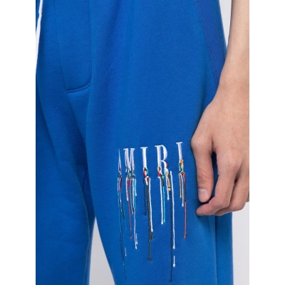 EM Sneakers Amiri Logo Paint Print Blue Sweatpant 02