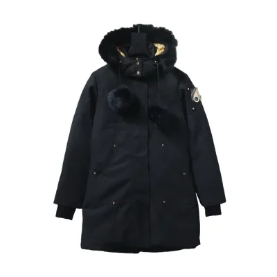 EM Sneakers Moose Knuckles 3Q Gold Scissors Black Long Down Jacket 01