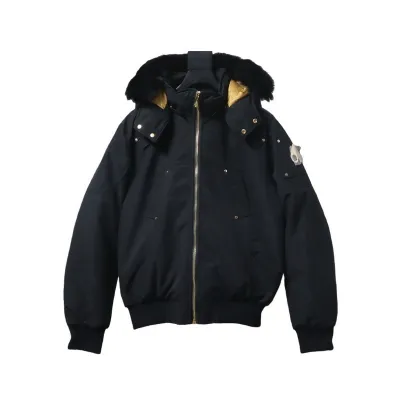 EM Sneakers Moose Knuckles Original Ballistic Bomber Jacket Gold Scissors Black Fur（NFC） 01