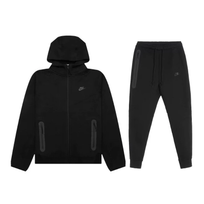 EM Sneakers Nike Sportswear Tech Fleece Full-Zip Hoodie & Joggers Set Dark Heather Black 01