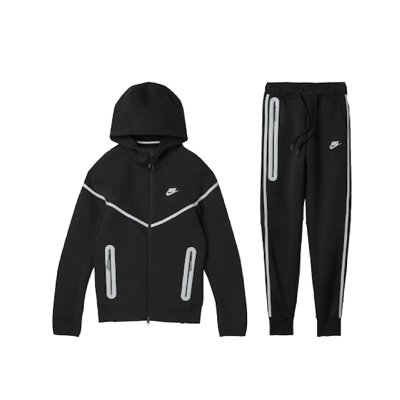 EM Sneakers Nike Sportswear Tech Fleece Full-Zip Hoodie & Joggers Set Dark Heather Black White 01