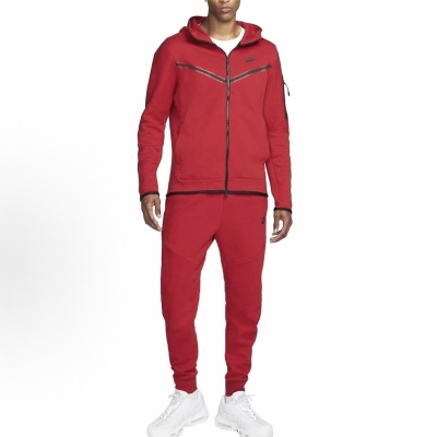 EM Sneakers Nike Sportswear Tech Fleece Full-Zip Hoodie & Joggers Set Dark Heather Red 02