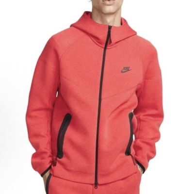 EM Sneakers Nike Sportswear Tech Fleece Full-Zip Hoodie & Joggers Set Dark Heather Red Black 02