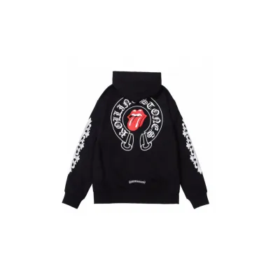 EM Sneakers Chrome Hearts Red Tongue Zip Up Hoodie Black 02