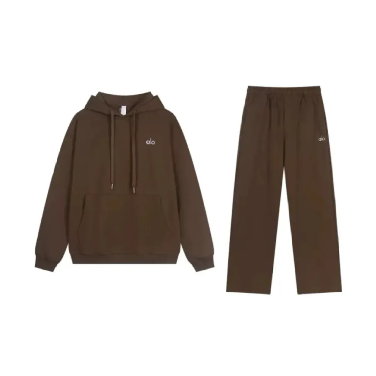 EM Sneakers Alo Yoga Hoodie & Sweatpant Set Brown