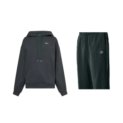 EM Sneakers Alo Yoga Hoodie & Sweatpant Set Dark Green 01