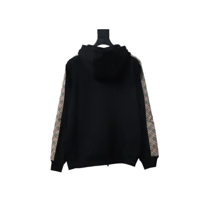 EM Sneakers Burberry Black Zip-up Hoodie with Side Quilting Pattern 02