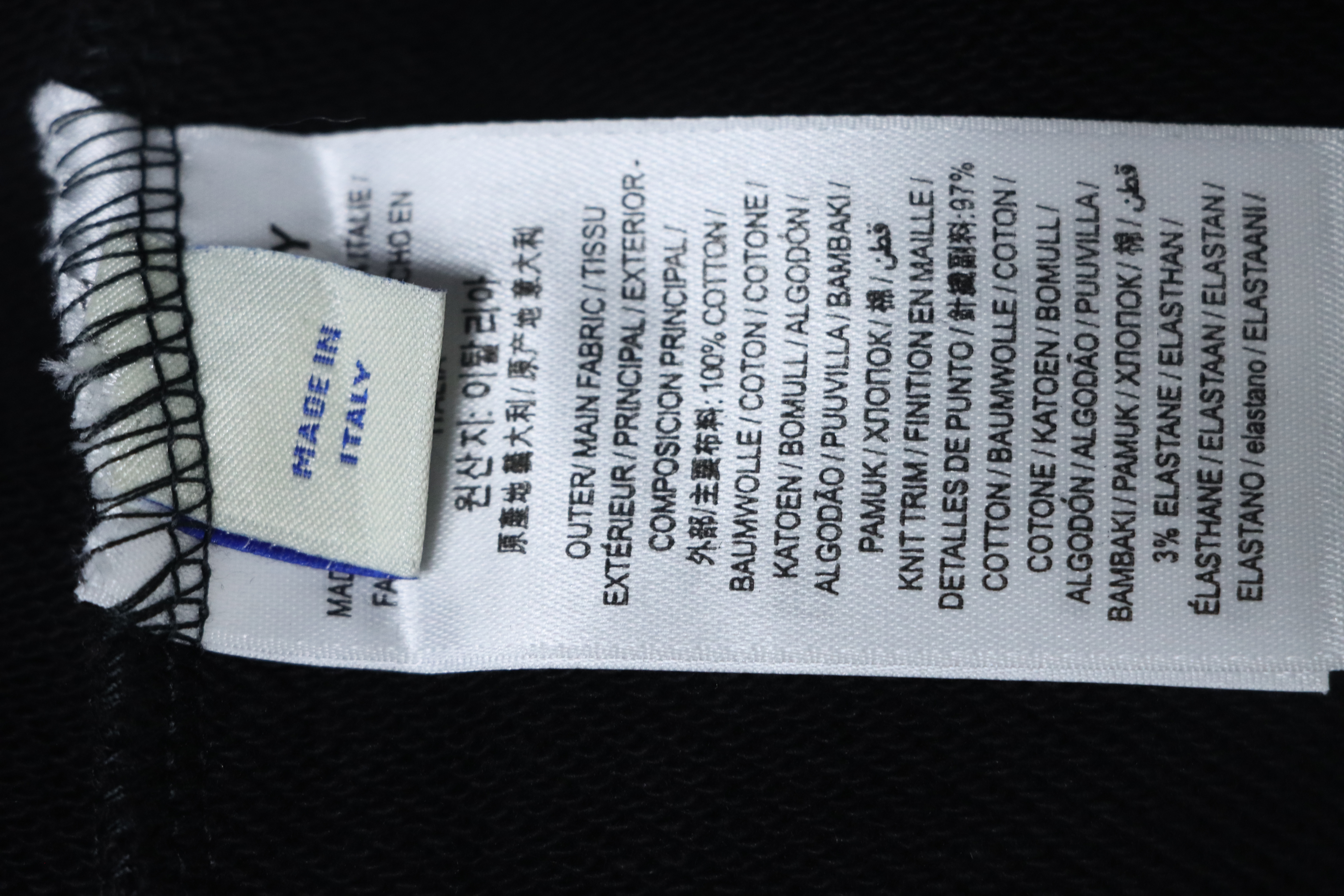 EM Sneakers Burberry Black Zip-up Hoodie with Side Quilting Pattern