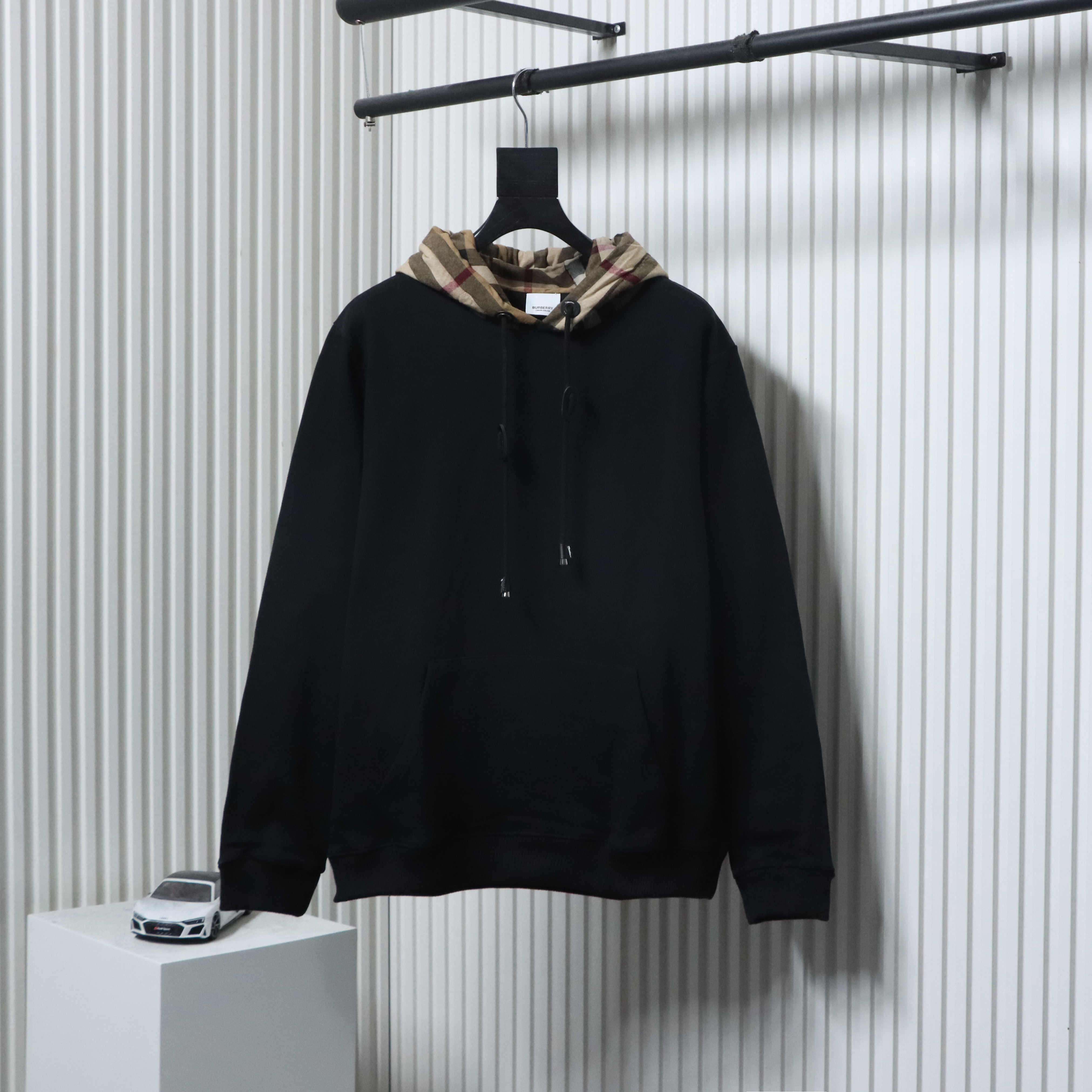 EM Sneakers Burberry Check Patchwork Black Hoodie