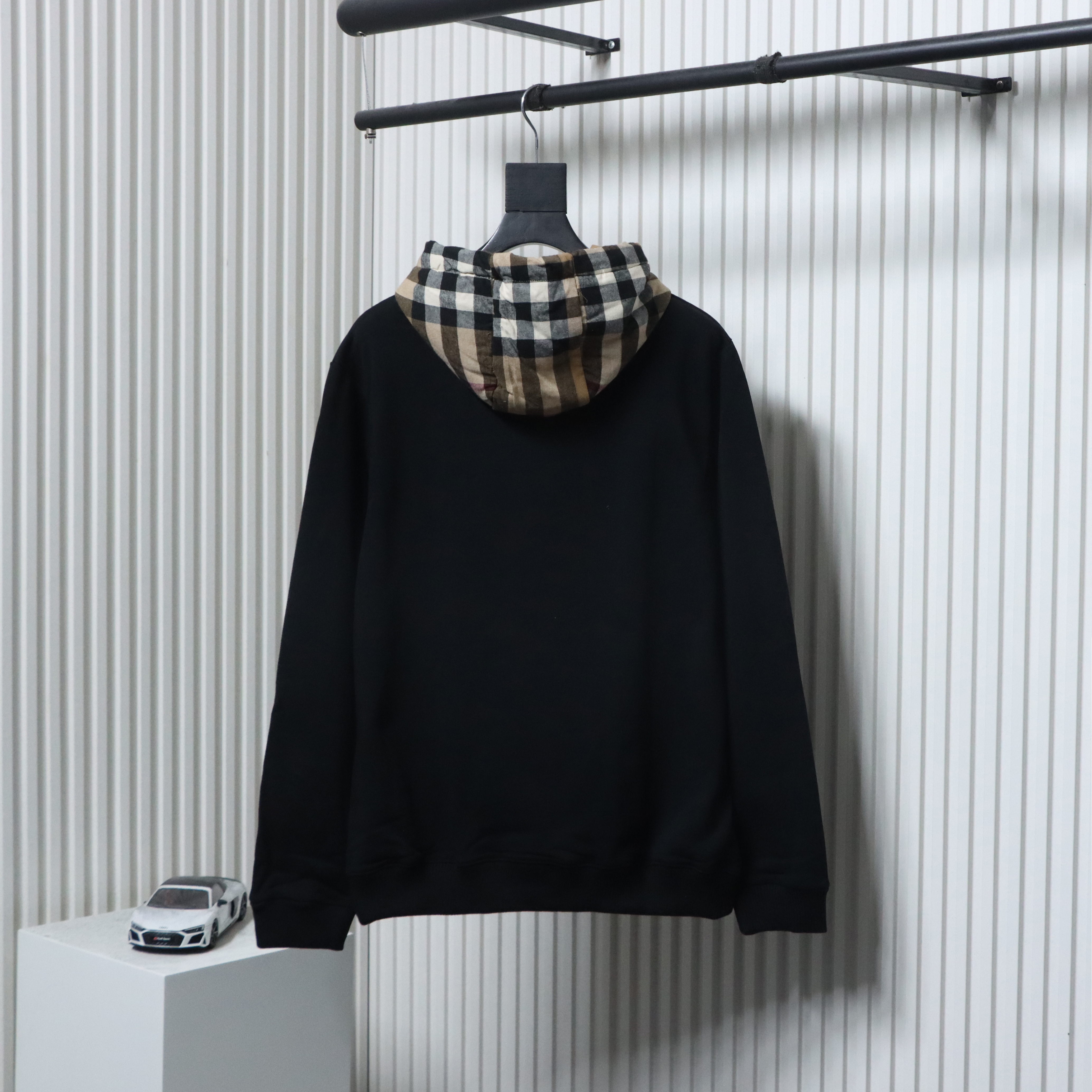 EM Sneakers Burberry Check Patchwork Black Hoodie