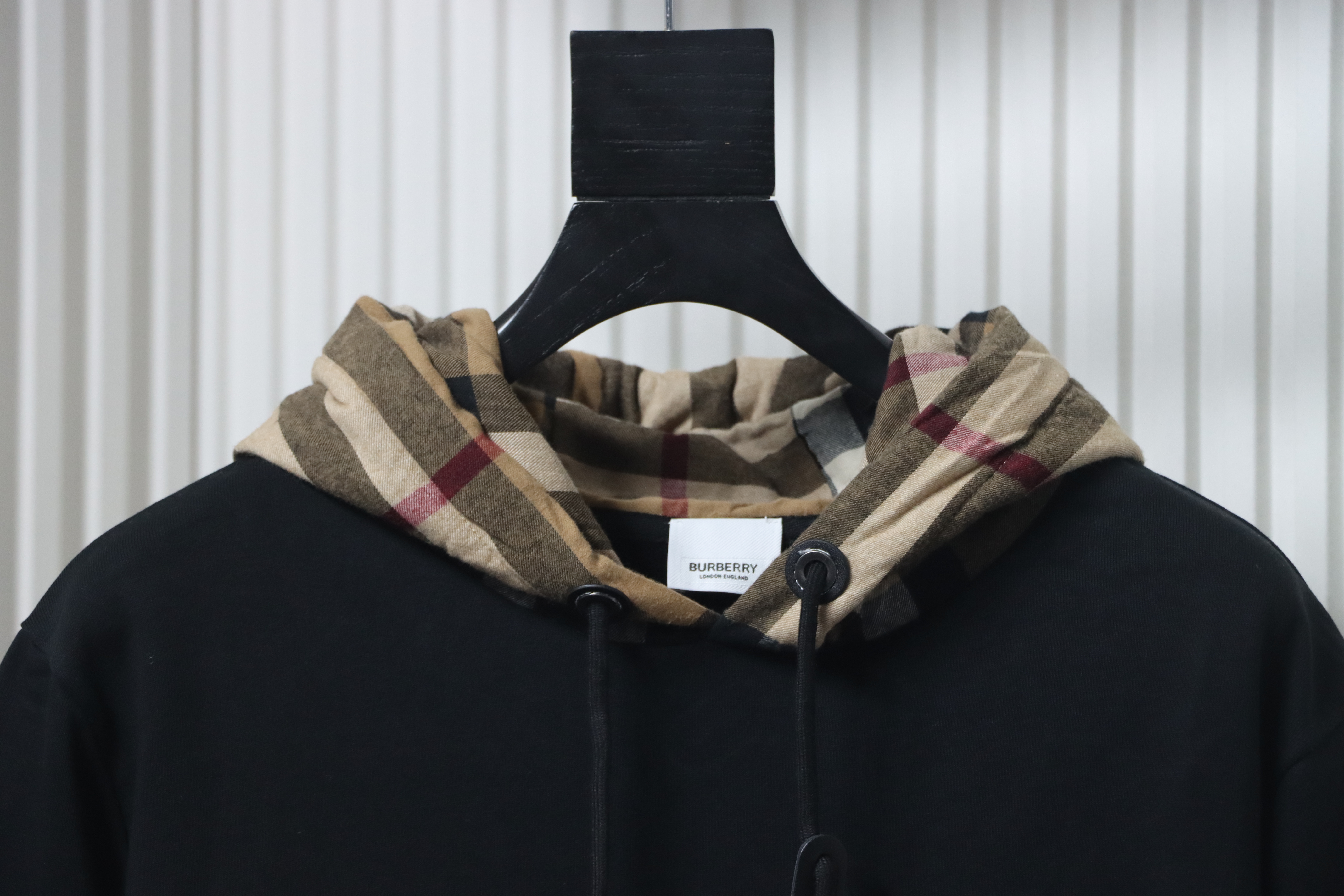 EM Sneakers Burberry Check Patchwork Black Hoodie