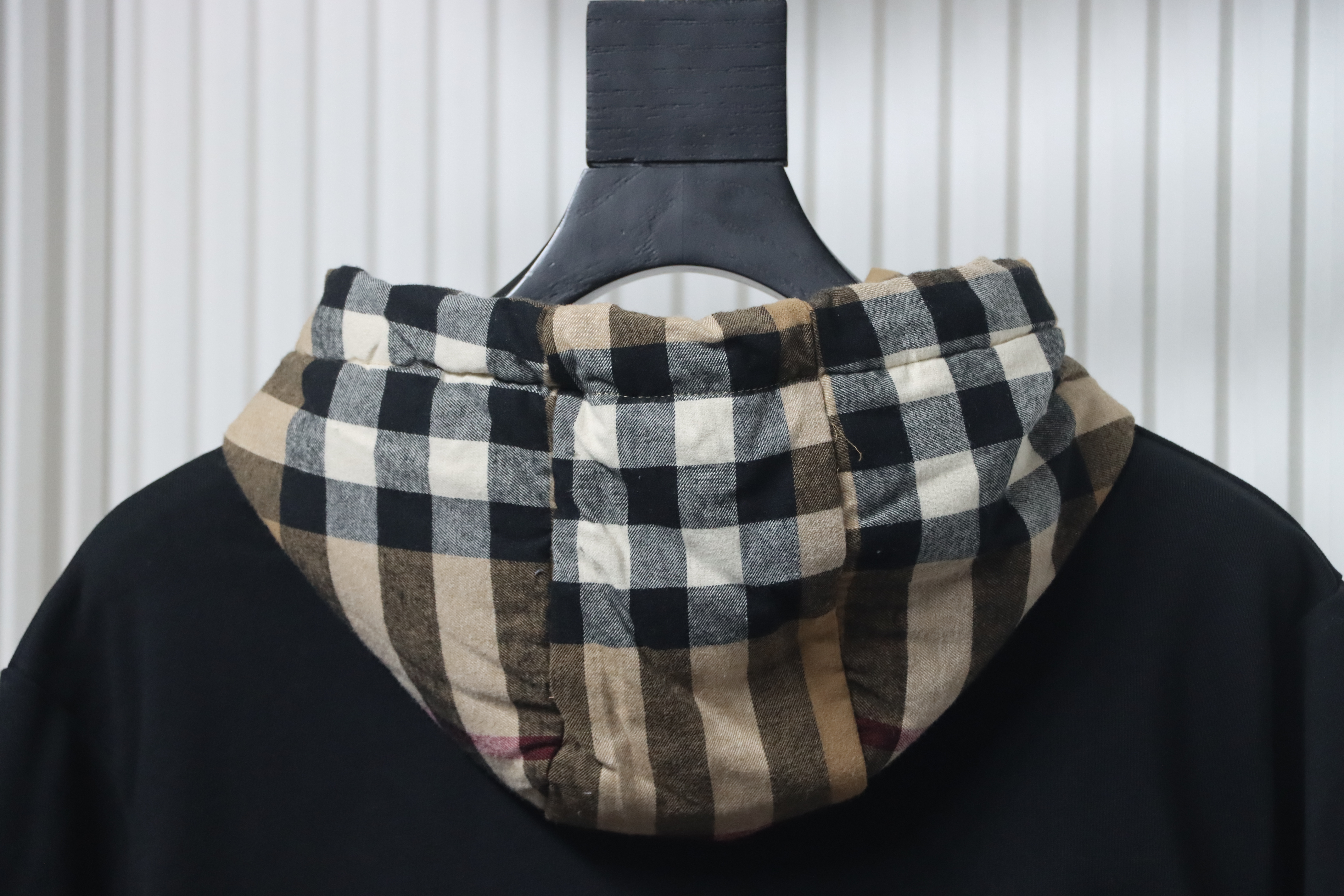 EM Sneakers Burberry Check Patchwork Black Hoodie