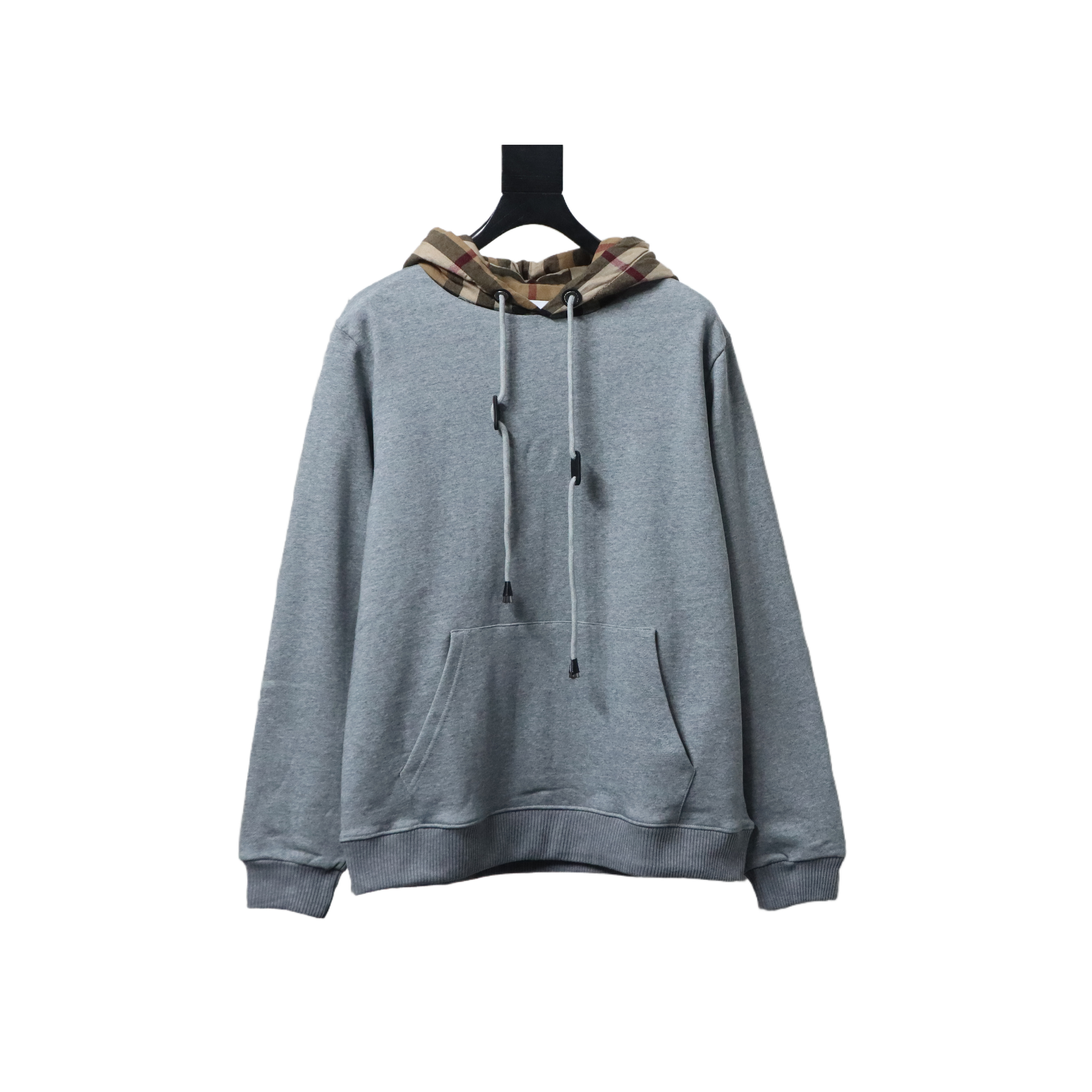 EM Sneakers Burberry Check Patchwork Grey Hoodie