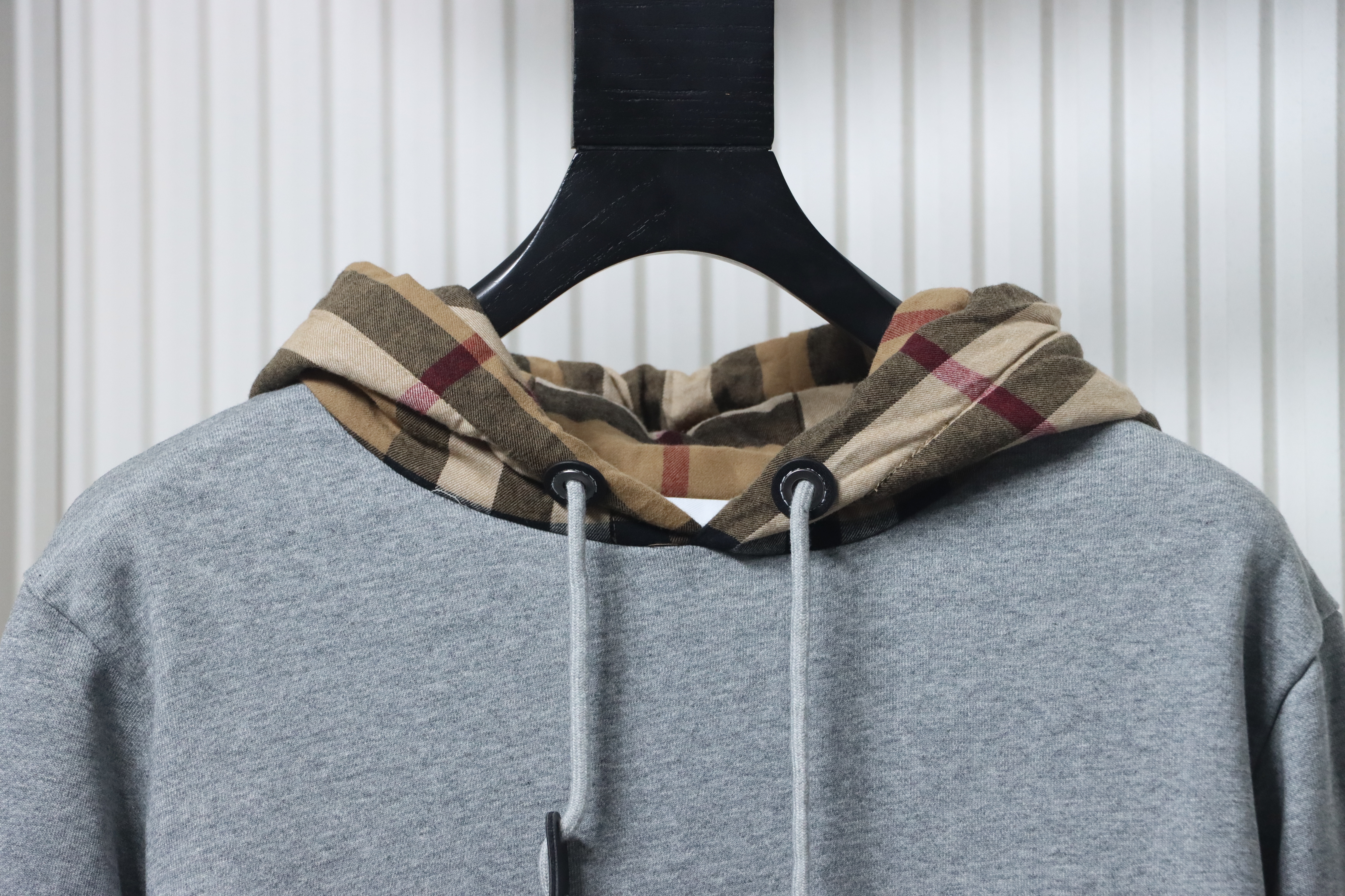 EM Sneakers Burberry Check Patchwork Grey Hoodie