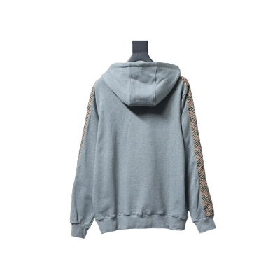 EM Sneakers Burberry Grey Zip-up Hoodie with Side Quilting Pattern 02