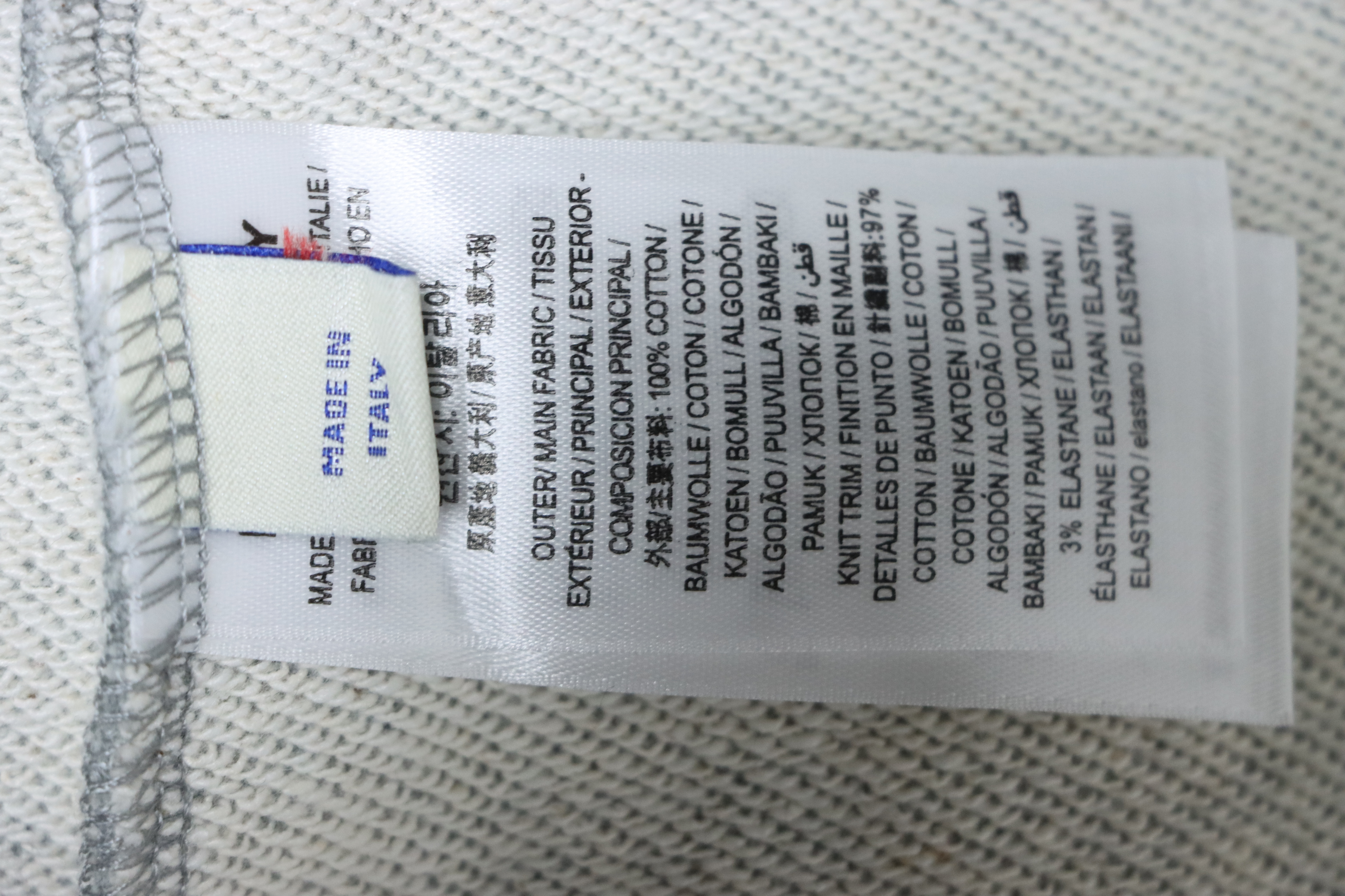 EM Sneakers Burberry Grey Zip-up Hoodie with Side Quilting Pattern