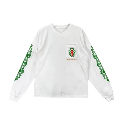 EM Sneakers Chrome Hearts LA Exclusive Dagger Logo Long Sleeve White Tshirt  01